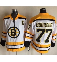 CCM Throwback Bruins #77 Ray Bourque White Stitched NHL Jersey