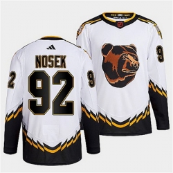 Men Boston Bruins 92 Tomas Nosek White 2022 Reverse Retro Stitched Jersey