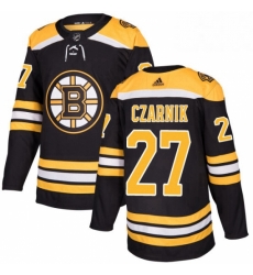 Mens Adidas Boston Bruins 27 Austin Czarnik Premier Black Home NHL Jersey 