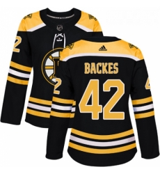 Womens Adidas Boston Bruins 42 David Backes Premier Black Home NHL Jersey 