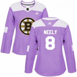 Womens Adidas Boston Bruins 8 Cam Neely Authentic Purple Fights Cancer Practice NHL Jersey 