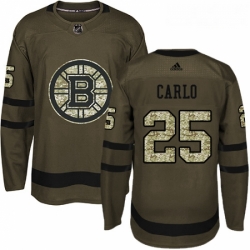 Youth Adidas Boston Bruins 25 Brandon Carlo Premier Green Salute to Service NHL Jersey 