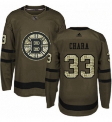 Youth Adidas Boston Bruins 33 Zdeno Chara Premier Green Salute to Service NHL Jersey 