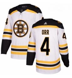 Youth Adidas Boston Bruins 4 Bobby Orr Authentic White Away NHL Jersey 