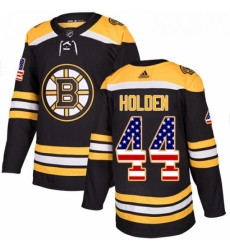 Youth Adidas Boston Bruins 44 Nick Holden Authentic Black USA Flag Fashion NHL Jersey 