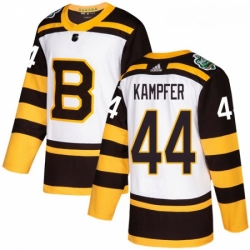 Youth Adidas Boston Bruins 44 Steven Kampfer Authentic White 2019 Winter Classic NHL Jerse