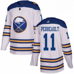 Mens Adidas Buffalo Sabres 11 Gilbert Perreault Authentic White 2018 Winter Classic NHL Jersey 