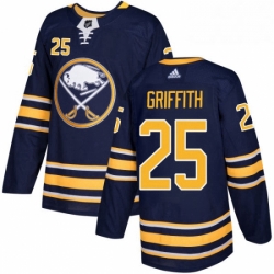 Mens Adidas Buffalo Sabres 25 Seth Griffith Authentic Navy Blue Home NHL Jersey 