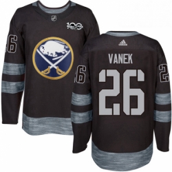 Mens Adidas Buffalo Sabres 26 Thomas Vanek Authentic Black 1917 2017 100th Anniversary NHL Jersey 