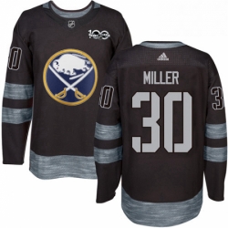 Mens Adidas Buffalo Sabres 30 Ryan Miller Premier Black 1917 2017 100th Anniversary NHL Jersey 