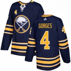 Mens Adidas Buffalo Sabres 4 Josh Gorges Premier Navy Blue Home NHL Jersey 