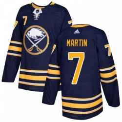 Mens Adidas Buffalo Sabres 7 Rick Martin Authentic Navy Blue Home NHL Jersey 