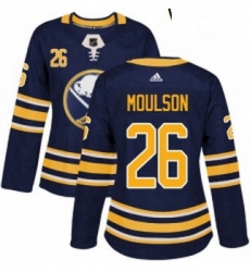 Womens Adidas Buffalo Sabres 26 Matt Moulson Authentic Navy Blue Home NHL Jersey 