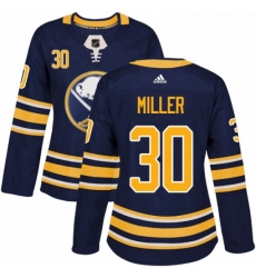 Womens Adidas Buffalo Sabres 30 Ryan Miller Premier Navy Blue Home NHL Jersey 