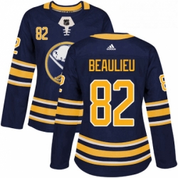 Womens Adidas Buffalo Sabres 82 Nathan Beaulieu Premier Navy Blue Home NHL Jersey 