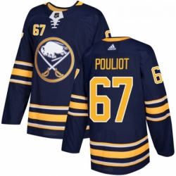 Youth Adidas Buffalo Sabres 67 Benoit Pouliot Authentic Navy Blue Home NHL Jersey 