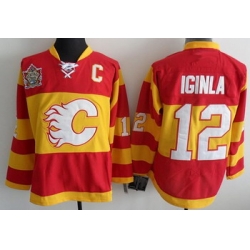 Calgary Flames 12 Jarome Iginla Red Heritage Classic Jerseys