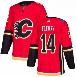 Mens Adidas Calgary Flames 14 Theoren Fleury Premier Red Home NHL Jersey 