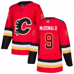 Mens Adidas Calgary Flames 9 Lanny McDonald Authentic Red Drift Fashion NHL Jersey 