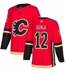 Youth Adidas Calgary Flames 12 Jarome Iginla Authentic Red Home NHL Jersey 