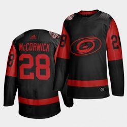 Carolina Hurricanes 28 Max Mccormick Black Men 2021 Stadium Series Outdoor Game Jersey