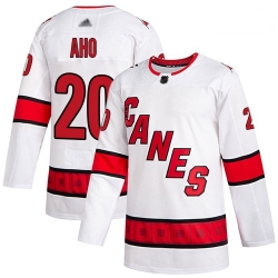 Hurricanes 20 Sebastian Aho White Road Authentic Stitched Hockey Jersey