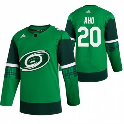 Men Carolina Hurricanes 20 Sebastian Aho Green 2020 Adidas Jersey