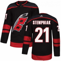 Youth Adidas Carolina Hurricanes 21 Lee Stempniak Premier Black Alternate NHL Jersey 