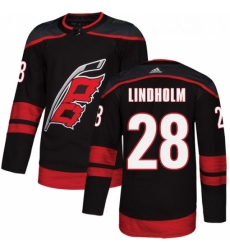 Youth Adidas Carolina Hurricanes 28 Elias Lindholm Authentic Black Alternate NHL Jersey 