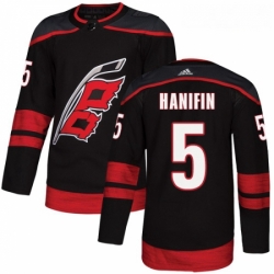 Youth Adidas Carolina Hurricanes 5 Noah Hanifin Premier Black Alternate NHL Jersey 