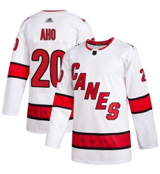 Youth Hurricanes 20 Sebastian Aho White Road Authentic Stitched Hockey Jersey