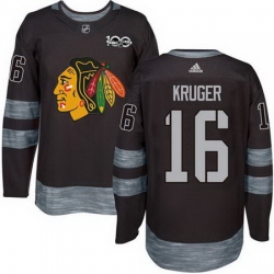 Blackhawks #16 Marcus Kruger Black 1917 2017 100th Anniversary Stitched NHL Jersey