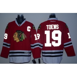 Blackhawks 19 Jonathan Toews Red Reflective Edition Reebok Jersey