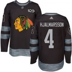 Blackhawks #4 Niklas Hjalmarsson Black 1917 2017 100th Anniversary Stitched NHL Jersey