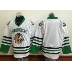 Blackhawks Blank White Sioux Stitched NHL Jersey