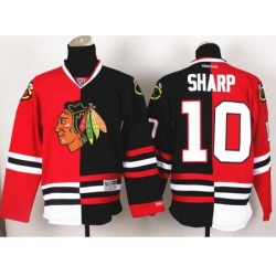 Chicago Blackhawks 10 Patrick Sharp Black Red Split NHL Jerseys