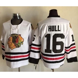 Chicago Blackhawks  #16 Bobby Hull White CCM Throwback Stitched NHL Jersey