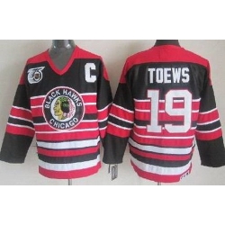 Chicago Blackhawks 19 Jonathan Toews Black 75th Throwback CCM NHL Jerseys