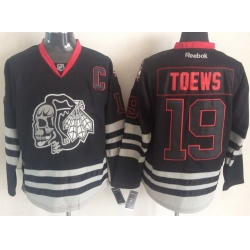 Chicago Blackhawks 19 Marian Hossa 2013 Black Ice NHL Jerseys Skull Logo Fashion