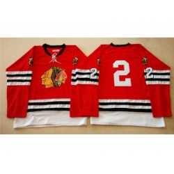 Chicago Blackhawks #2 Duncan Keith Red Mitchell And Ness 1960-61 Stitched NHL Jersey