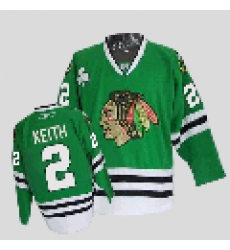 Chicago Blackhawks #2 Duncan Keith green hockey Jersey