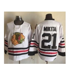 Chicago Blackhawks #21 Stan Mikita White CCM Throwback Stitched NHL Jersey