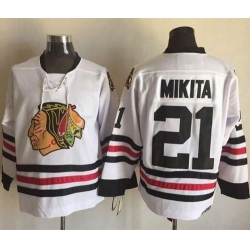 Chicago Blackhawks  #21 Stan Mikita White CCM Throwback Stitched NHL Jersey