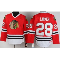 Chicago Blackhawks 28 Steve Larmer Red CCM Throwback NHL Jerseys