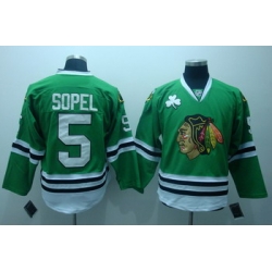 Chicago Blackhawks 5 Brent Sopel Green Jerseys