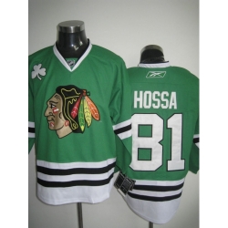 Chicago Blackhawks 81 Marian Hossa Green Jersey