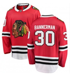 Men adidas Chicago Blackhawks #30 Murray Bannerman Red Stitched NHL Jersey