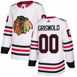 Mens Adidas Chicago Blackhawks 00 Clark Griswold Authentic White Away NHL Jersey 