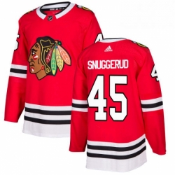 Mens Adidas Chicago Blackhawks 45 Luc Snuggerud Premier Red Home NHL Jersey 