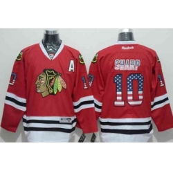 nhl jerseys chicago blackhawks #10 sharp red[national flag version][patch A]